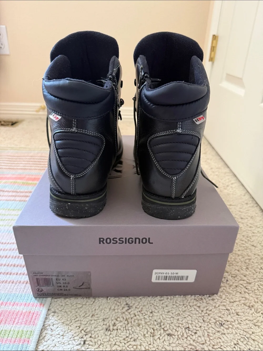 Rossignol 10 Men's Black Leather Lace-Up Boots